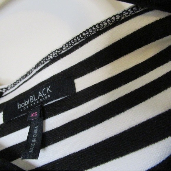 Bobi BLACK Los Angeles Striped Black and White Dress SIze XS - Picture 5 of 6